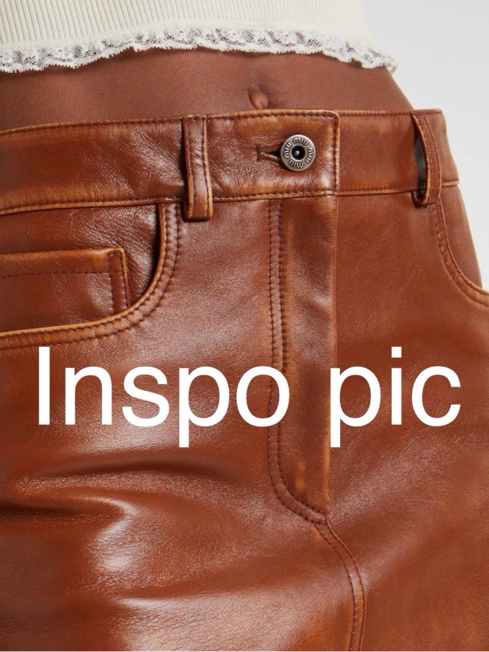 100% Leather VTG Escada Margaretha Ley Brown Skirt